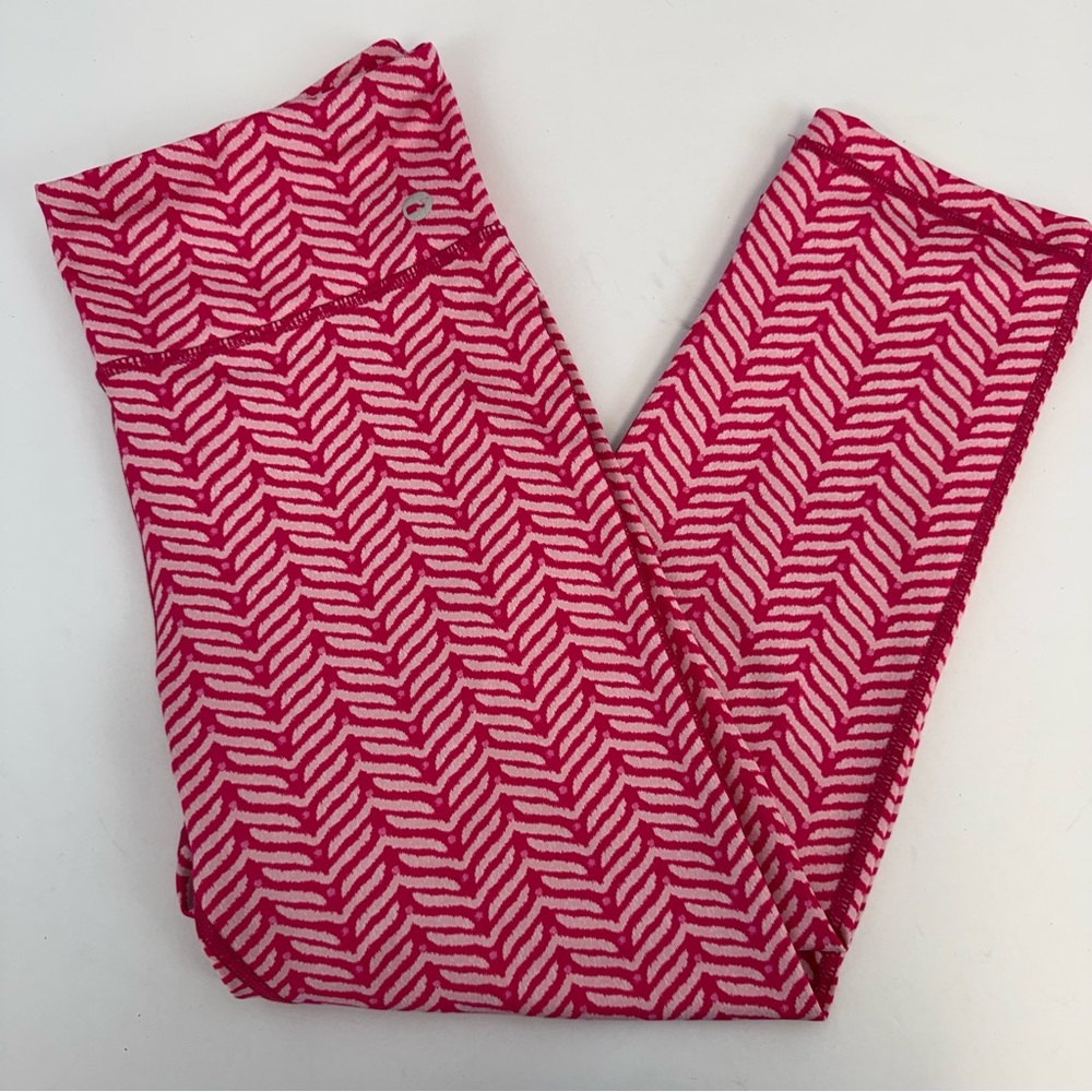 Vineyard Vines Island Whale Tale Pink Athletic Crop Leggings Size Small